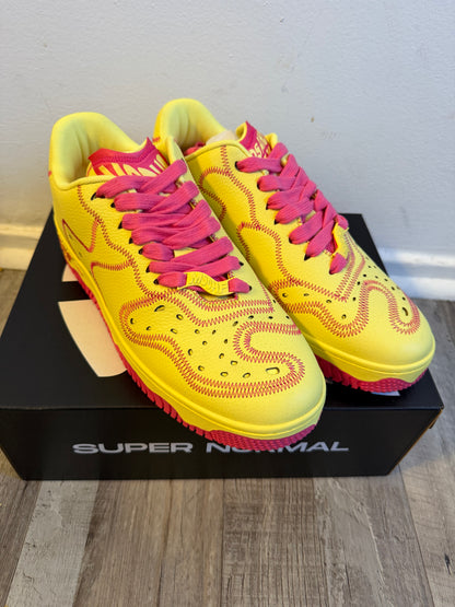 MSCHF Super Normal 2 Yellow Pink Limited Edition Sneakers – Size 9