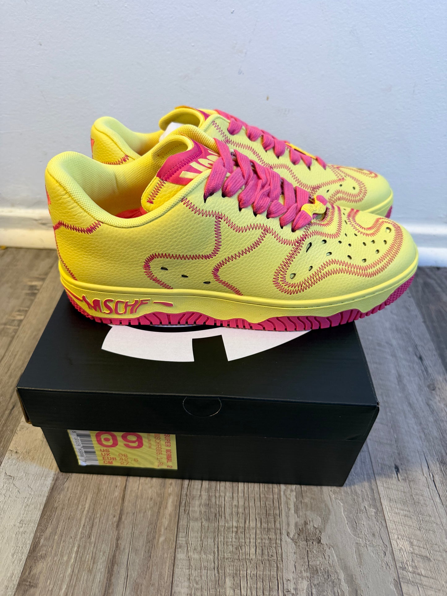 MSCHF Super Normal 2 Yellow Pink Limited Edition Sneakers – Size 9