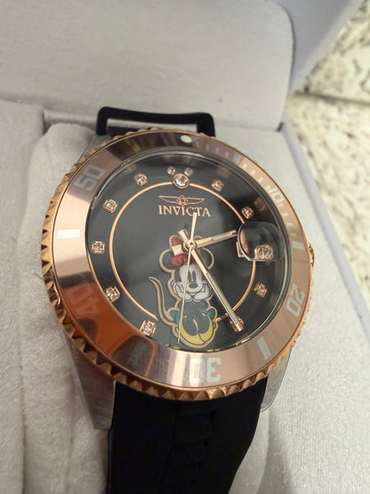 Invicta Minnie Mouse Women’s Luxury Watch – Rose Gold & Black