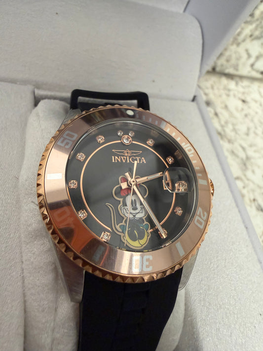 Invicta Minnie Mouse Women’s Luxury Watch – Rose Gold & Black