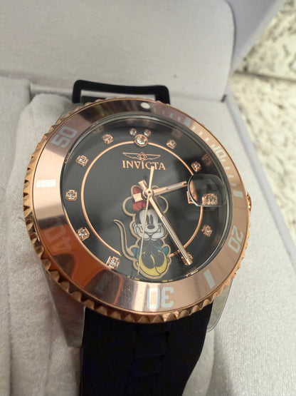 Invicta Minnie Mouse Women’s Luxury Watch – Rose Gold & Black
