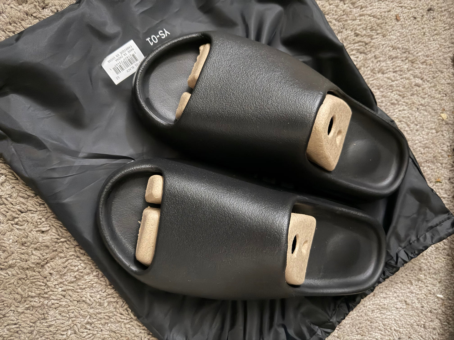 YZY YS-01 Black Slides – Size 12 | Brand New | Minimalist Comfort Slip-On Sandals